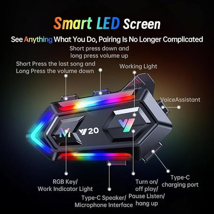 Motorcycle Helmet Bluetooth Headset, Cool RGB Dazzling Lights Motorbike Helmet - Image 8