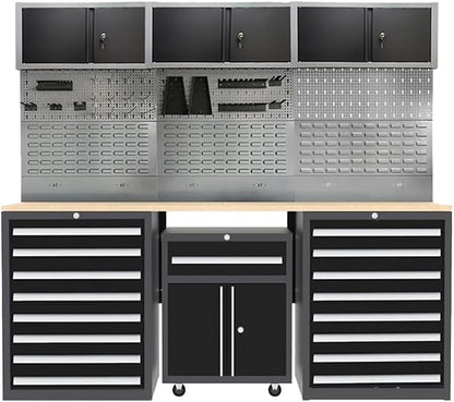 JZD Garage Tool Storage Cabinet System, Included Pegboard Back Panel, No Wall by JZD
