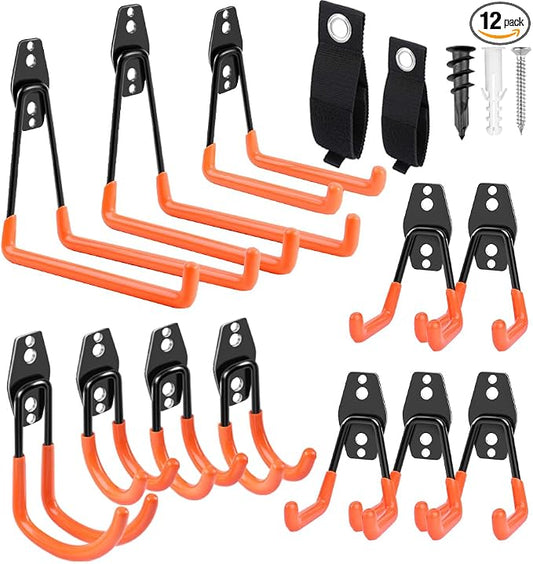 Garage Hooks Heavy Duty 14 Pack, Steel Garage Storage Hooks, Tool Hangers by GARDENANDTOOL