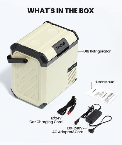 EENOUR D18 12 Volt Car Refrigerator, Portable Freezer 19Qt/18L Battery & Solar - Image 9