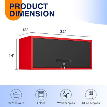 Yizosh Metal Wall Cabinet with Doors, Wall Mounted Storage Cabinet, Floating - Image 3