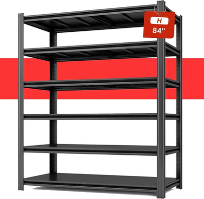 84" H x 55.12" W 6 Tier Metal Garage Storage Shelves, 3600 LBS Heavy Duty by SYLOUGH