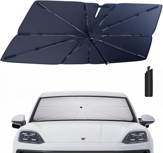 Windshield Sun Shade Umbrella for 2019-2025 Porsche Cayenne: Custom Fit 210T by HIMUMOY
