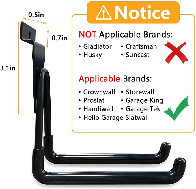 Slatwall Hooks Heavy Duty Slat Wall Accessories Garage Large J Slatwall Hooks - Image 5