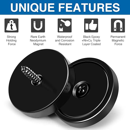 LOVIMAG Magnets with Holes, 110 lb+ Waterproof Strong Neodymium Cup Disc - Image 4