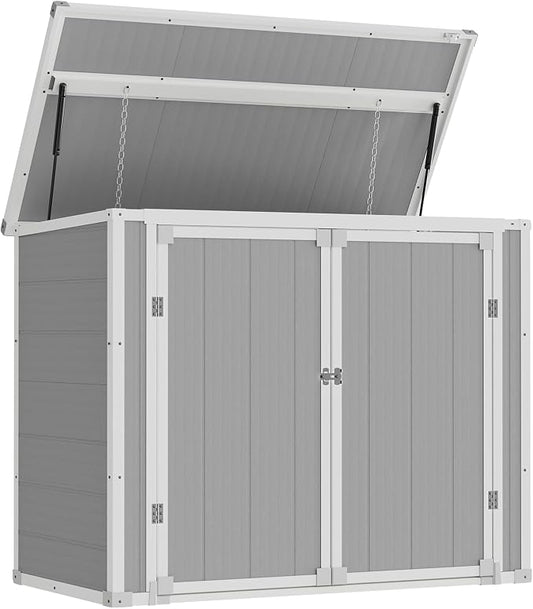 Amopatio 41 Cu Ft Horizontal Outdoor Storage Shed, Resin Trash Can Storage by Amopatio