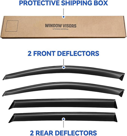 Window Visors Rain Guards for 2016 2017 2018 2019 2020 Kia Sorento, Out-Channel - Image 5