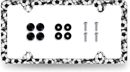 Soccer Ball License Plate Frame Football License Plate Holder Stainless Steel by RNKATIH