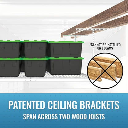 MonsterRax Overhead Garage Storage Racks 3x8’ Ceiling Mounted Shelving - Image 7