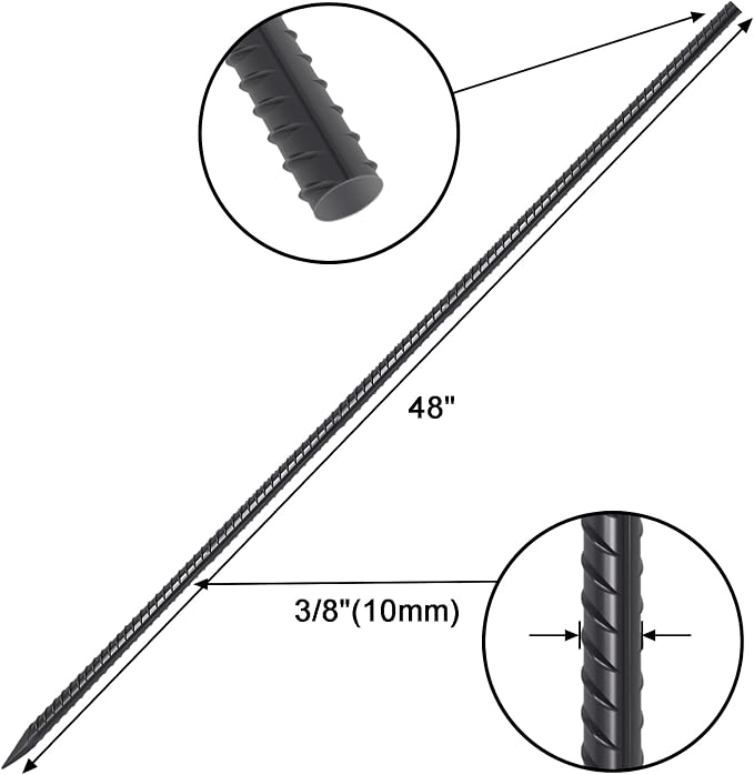 VVOKGO Rebar Stakes 48 Inch 16-Pack Concrete Form Stakes Heavy Duty Straight - Image 2