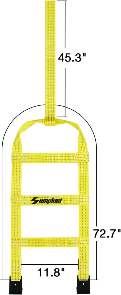 Tow Dolly Basket Straps with Flat Hooks Fits 14" 15" 16" Car Auto Hauler Wheel - Image 3