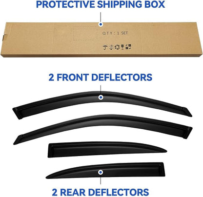 Window Visors Rain Guards for Honda Civic 2001 2002 2003 2004 2005, Out-Channel - Image 5