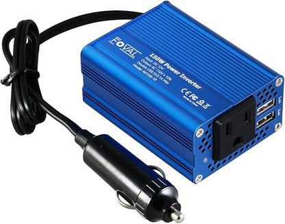 FOVAL 150W Car Power Inverter 12V DC to 110V AC Converter Vehicle Adapter Plug by FOVAL