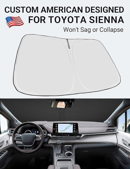 Proadsy Custom Fit 2021-2025 Sienna Mini L LE SE XLE Limited Van Windshield Sun - Image 2