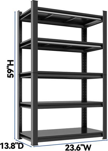 59"H Garage Shelving Heavy Duty Rack, 3000 LBS Extra Large Capacity 5 Tier - Image 2
