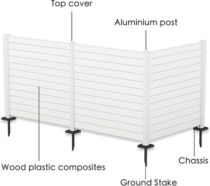 Kozyard 50" W x 48" H Outdoor Privacy Screens Aluminum Post, Air Conditioner - Image 4