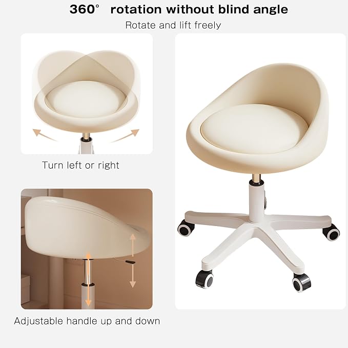Rolling Stool Set of 3 Rolling Hydraulic Salon Stool - Image 3