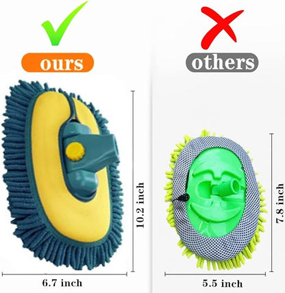 Car Wash Brush with Long Handle, Car Wash Mop Mitt with 1 Replacement Head - Image 2