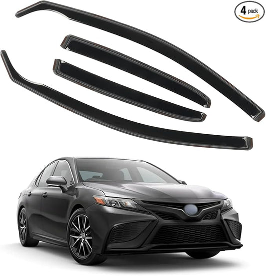 in-Channel Rain Guards for Toyota Camry 2018 2019 2020 2021 2022 2023 2024 by CHYKORLA