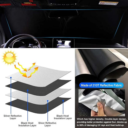 KUST Windshield Sun Shade for Audi Q7 SUV Accessories 2016-2026 Sunshade Sun - Image 2