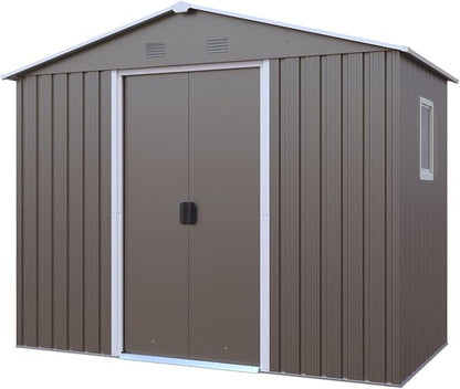 4x8 FT Outdoor Storage Shed, Metal Garden Shed - Image 8