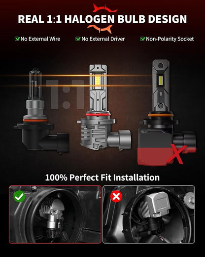 9006 Light Bulbs 40000lm 800% Brightness Fog Lights Bulbs Real 1:1 Mini Size - Image 4