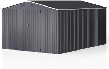 WKM 10x14 FT Outdoor Storage Shed, Utility Metal Tool Storage - Image 2