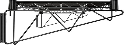 18" x 48" Black Epoxy Wire Wall Mount Shelf - Image 5