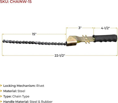 Mytee Products 15" Heavy-Duty Oil Filter Chain Wrench - Image 6