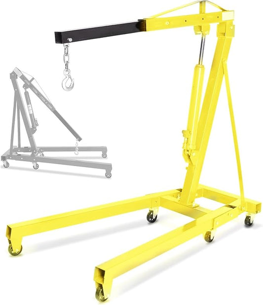 Thicken Engine Hoist 2 TON Folding Motor Hoist Hydraulic Cherry Picker 4000 lbs by MOTOOS
