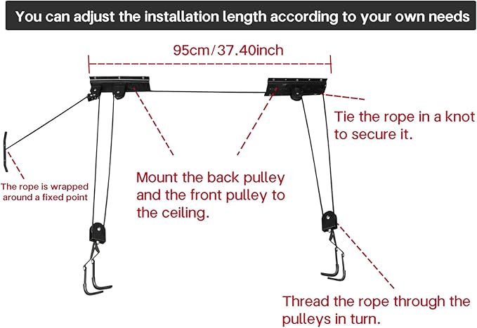 Cargo Box Ceiling Hoist – Garage Pulley Lift System - Image 4