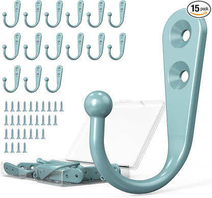 15 Pcs Black Wall Mounted Coat Hooks, Hanger Hook by PRIGVOT