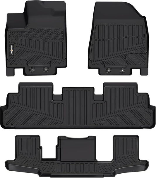 GINOWY-Floor Mats for Nissan Pathfinder 2022-2025, TPE Rubber All Weather Mats by GINOWY