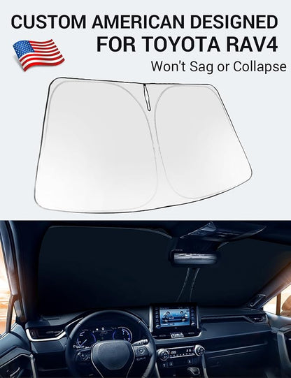 Proadsy for Nissan Rogue 2014-2020 Windshield Sun Shade 4-Layer Foldable Front - Image 2