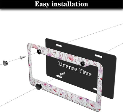License Plate Frame Holder for Women Powder License Plate Frames for Men Pink - Image 7