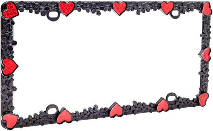 Creathome 3D Daisy Heart License Plate Frame from Pure Zinc Alloy Metal Perfect - Image 6