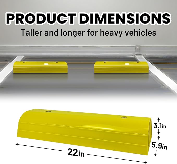 ROBLOCK 22" Parking Stopper for Home Garage & Outside, Heavy Duty Garage - Image 2