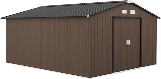 Outsunny 11' x 13' Outdoor Storage Shed, Garden Tool Metal Shed by Outsunny
