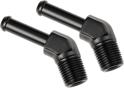 1/8 NPT Male to 1/4" Hose Barb Fitting Adapter 45 Degree Elbow Aluminum Black - Image 4