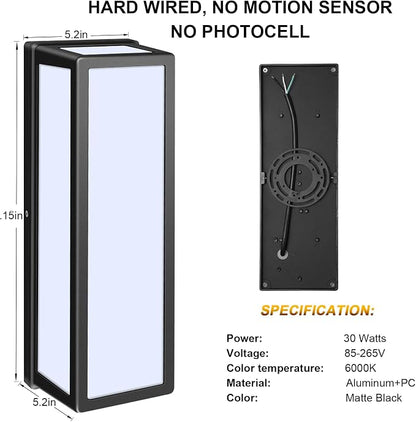 30Watt Modern Outdoor Wall Lights, 2000 Lumen Waterproof Exterior Porch Light - Image 2
