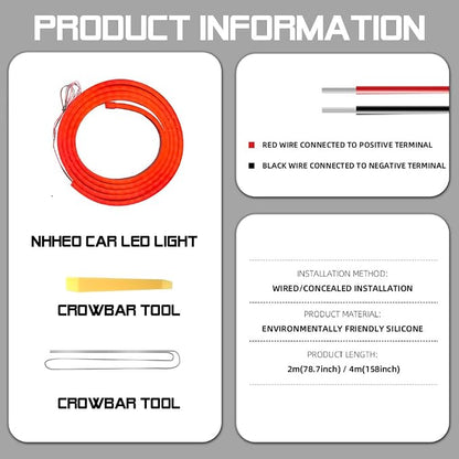 Car LED Strip Light For Trunk, 79Inch IP67 Silicone Waterproof Neon Light Strip - Image 8