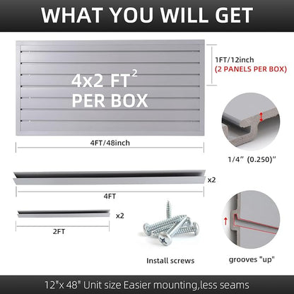 Slatwall Panel Garage Organizer Heavy Duty Wall Mounted, PVC Slat Panels Home - Image 3