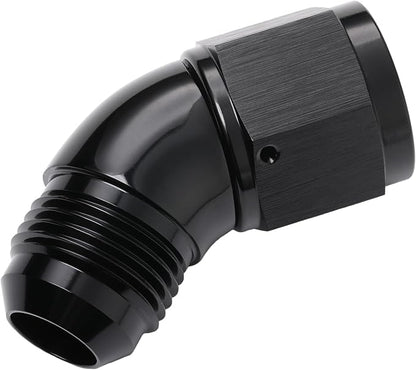 45 Degree 10AN Male to 10AN Female Swivel Full Flow Fitting Adapter Coupler - Image 3