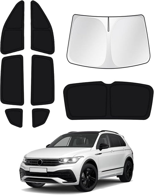 Windshield Sun Shade for 2018-2023 Volkswagen VW Tiguan Side Rear Window Shade by Canvcle