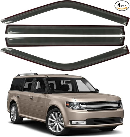 Window Visors Rain Guards Fit for 2009-2019 Ford Flex, Outside Mount Wind by CHYKORLA