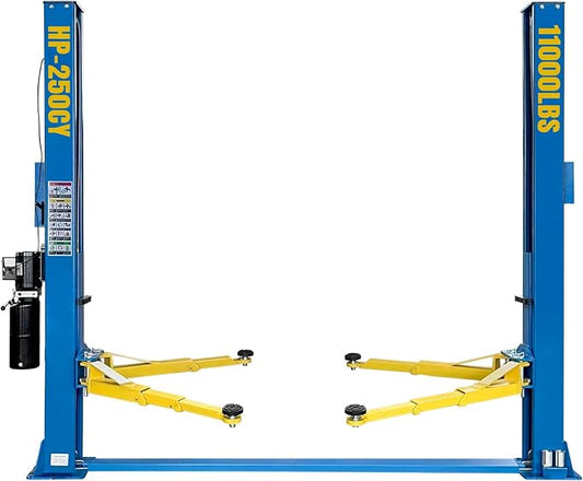 110V Two Post Car Lift 11, 000 LBS Heavy Duty Floor Plate 2 Posts Auto Hoist by HPDMC