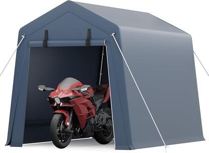 6x8 FT Motorcycle Shed, Durable Outdoor Motorcycle Storage Tent - Image 2