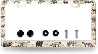 Animals License Plate Frame Bear Deer Horse Tiger License Plate Holder by RNKATIH