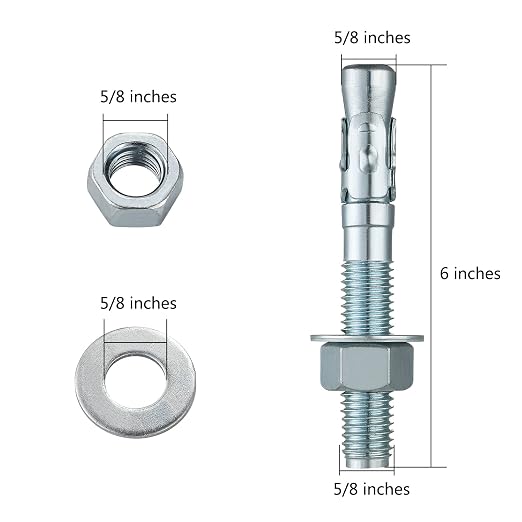 5/8x6 10Pcs Inch Standard Fasteners - Image 2