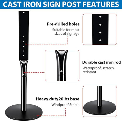 2Pack Heavy Duty Parking Sign Post - Image 5